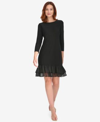 Women's Crewneck Ruffle Hem Dress