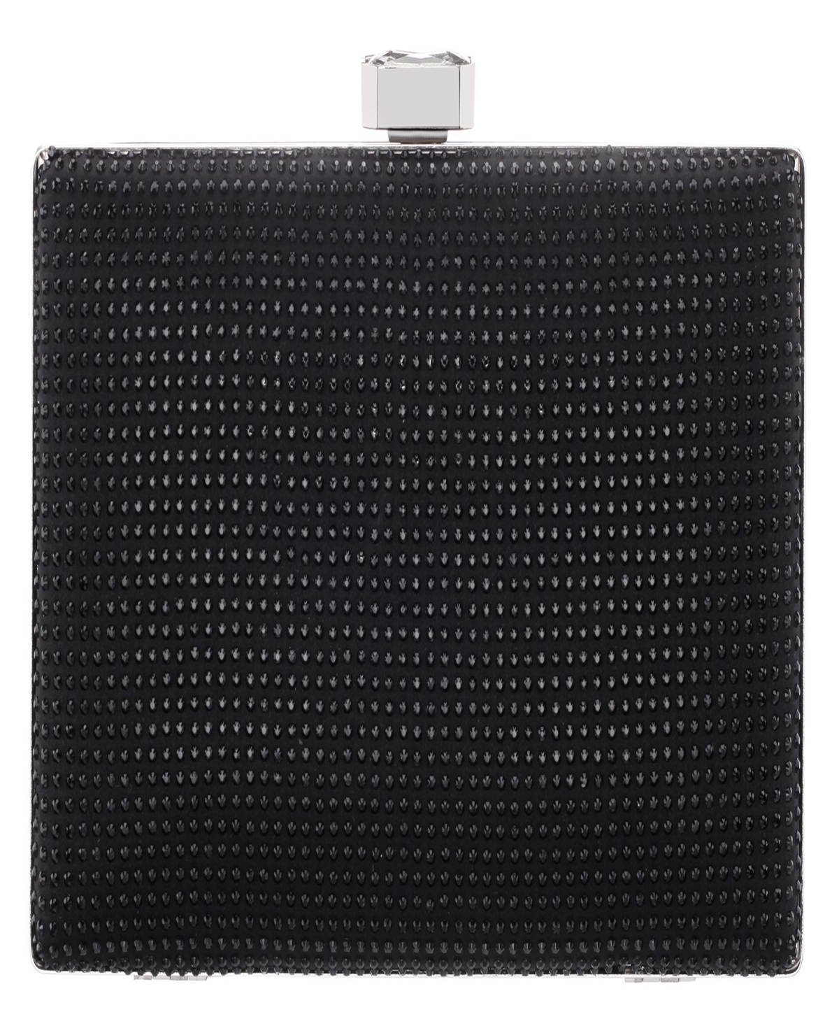 Nina Crystal Minaudiere Lift Lock Clutch In Black
