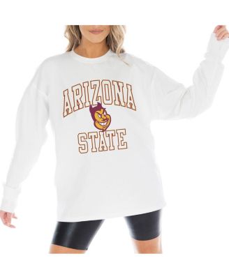 Gameday Couture - Women's White Arizona State Sun Devils Mind Games Oversized Long Sleeve T-Shirt