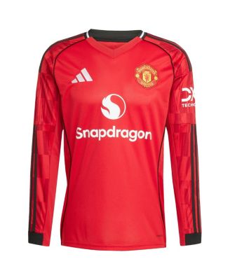 Men's Kobbie Mainoo Red Manchester United Home 2025/26 Replica Player Long Sleeve Jersey