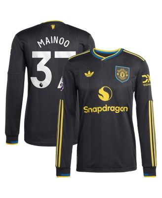 adidas - Men's Kobbie Mainoo Black Manchester United 2025/26 Third Authentic Long Sleeve Player Jersey