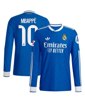 adidas - Men's Kylian Mbapp&eacute; Blue Real Madrid 2025/26 Third Authentic Long Sleeve Player Jersey