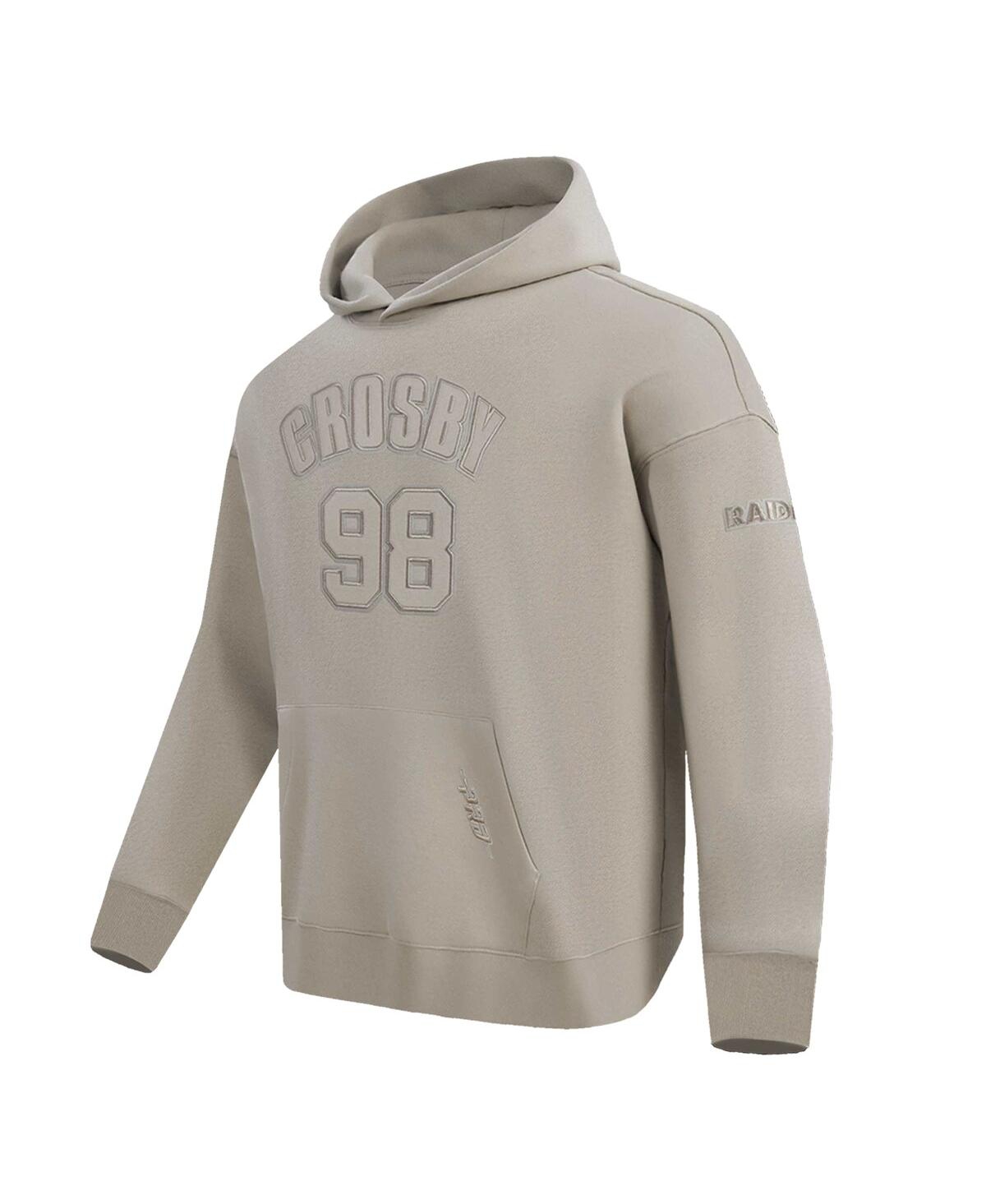 Pro Standard Men's Maxx Crosby Tan Las Vegas Raiders Player Name Number Pullover Hoodie In Silver