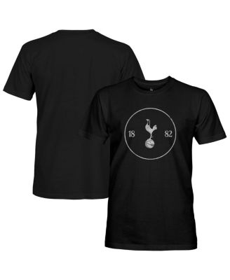 1863FC - Men's Black Tottenham Hotspur Mono Crest Slub T-Shirt