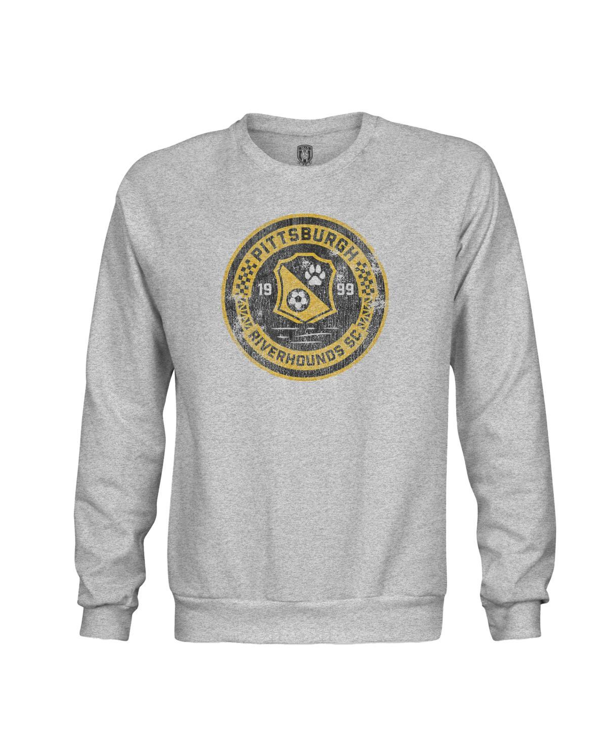 1863fc Men's Heather Gray Pittsburgh Riverhounds Sc Color Badge Pullover Sweatshirt In Gray