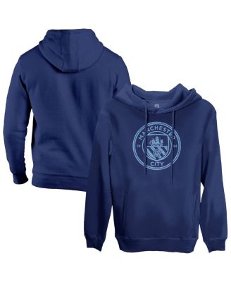 1863FC - Men's Navy Manchester City Mono Badge Fleece Pullover Hoodie