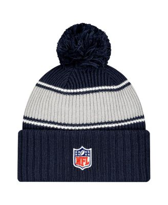 Big Boys and Girls Navy Dallas Cowboys 2024/25 Sideline Cuffed Pom with Knit Hat