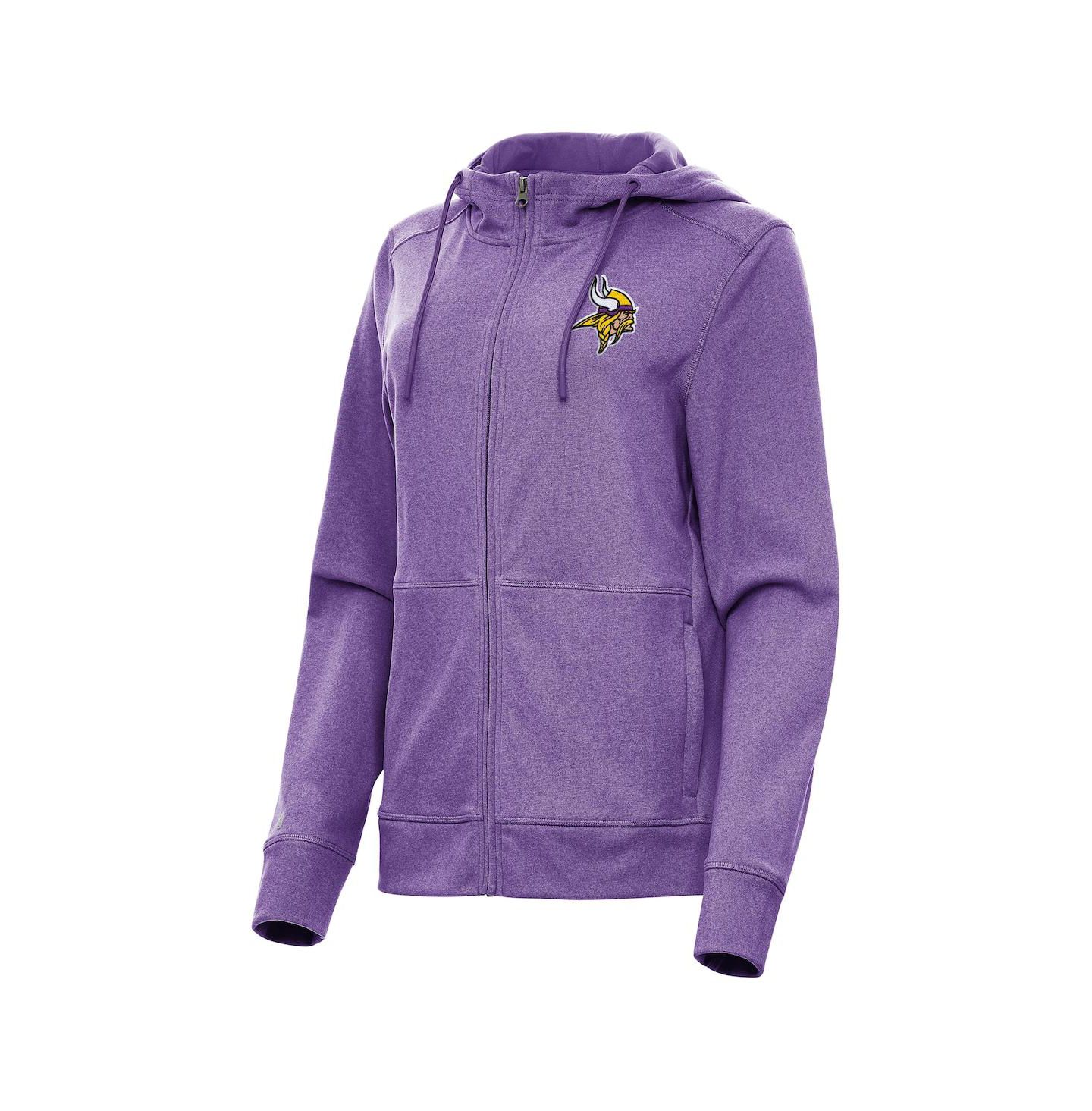 Женская куртка Antigua Heather Purple Minnesota Vikings Seeker Full-Zip Hoodie Jacket — фото 1