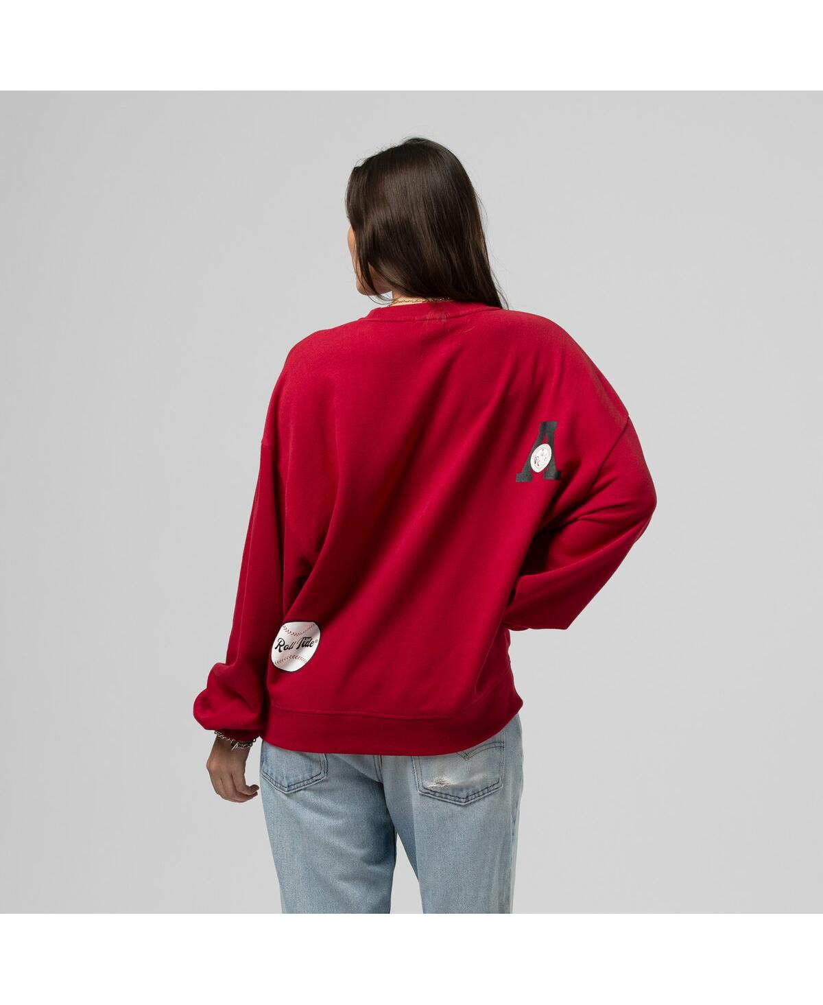 Mitchell & Ness Women's Crimson Alabama Crimson Tide Multi-hit Sweatshirt In Multi