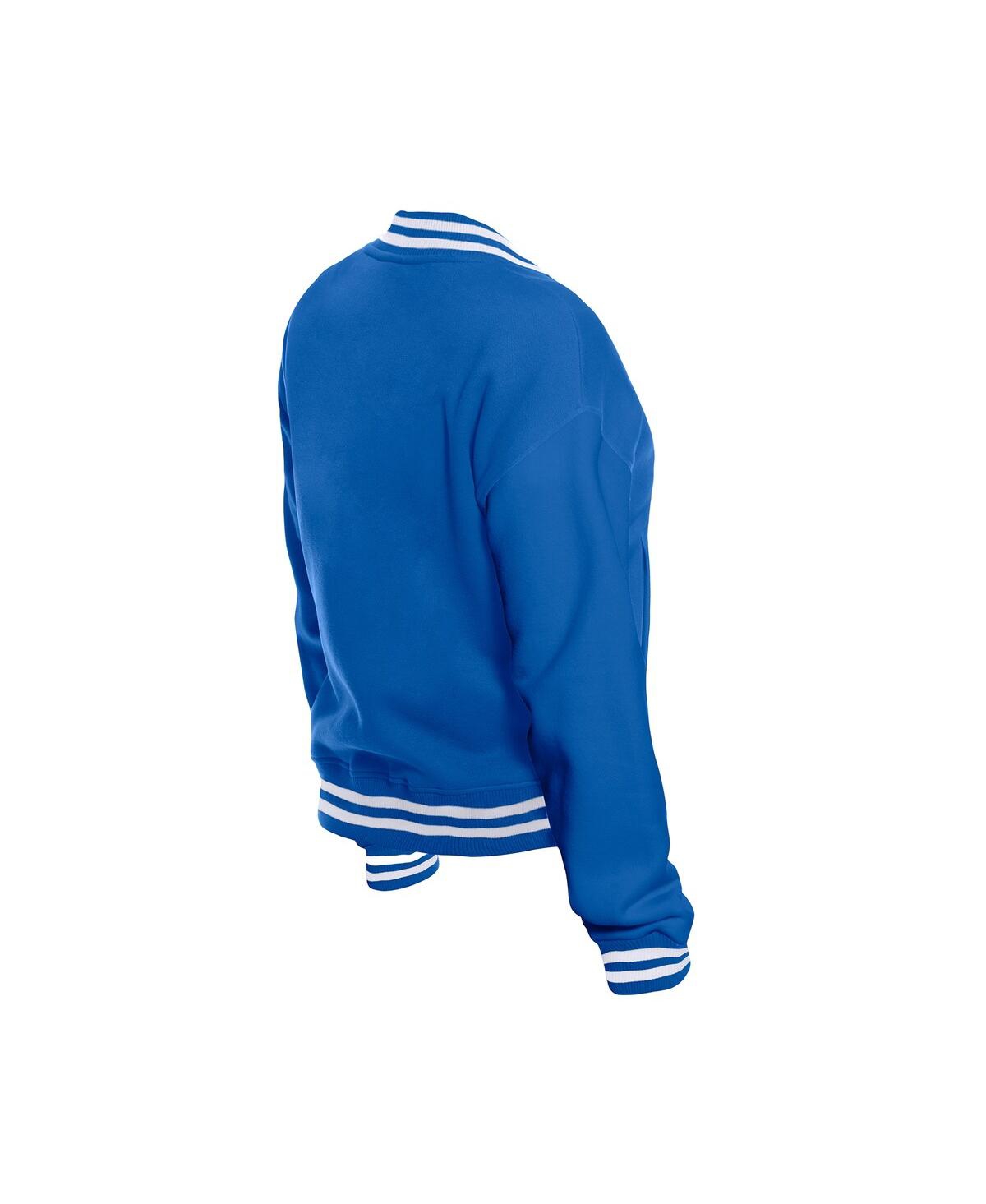 New Era Women's Royal Golden State Warriors Throwback Full-snap Jacket In Animal Print
