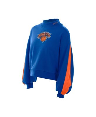 Women's Blue New York Knicks Sport Night Balloon Sleeves Sweatshirt