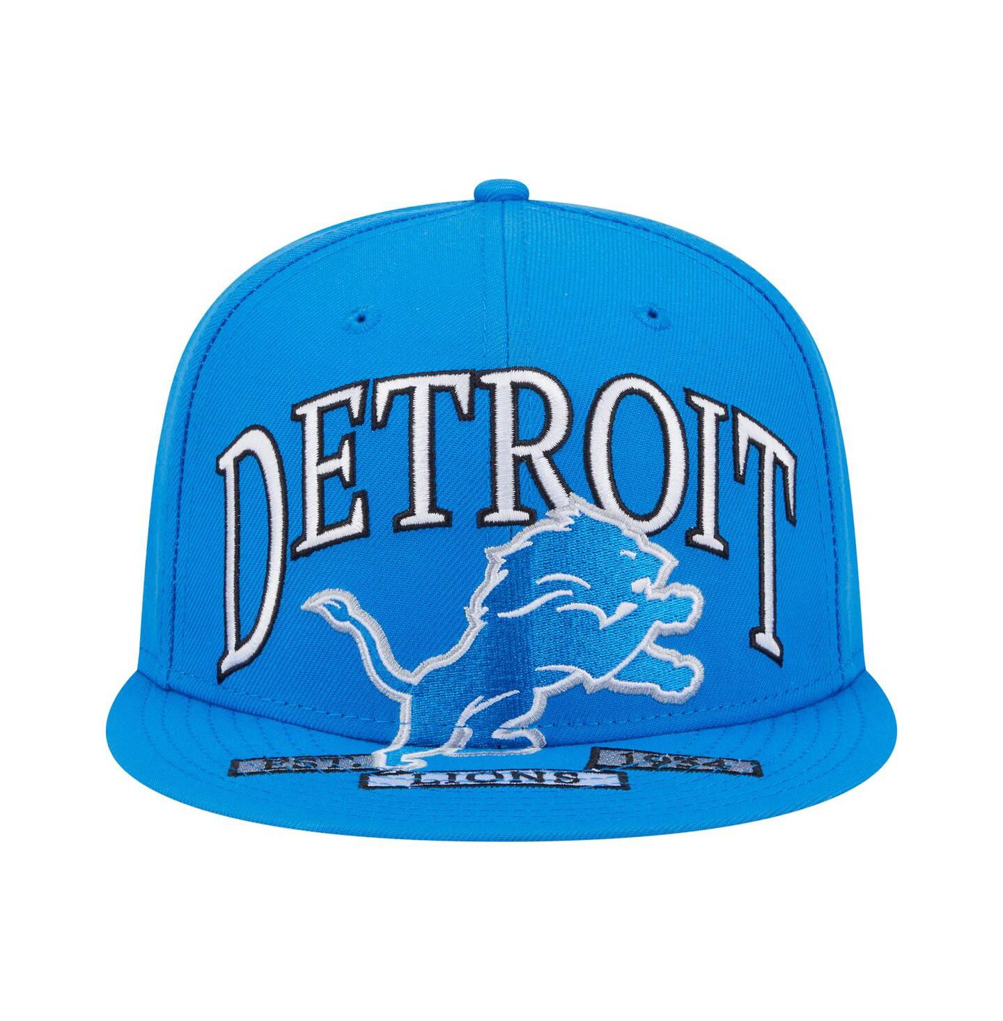 Мужская кепка New Era Blue Detroit Lions Oversized 59FIFTY Fitted Hat — фото 2