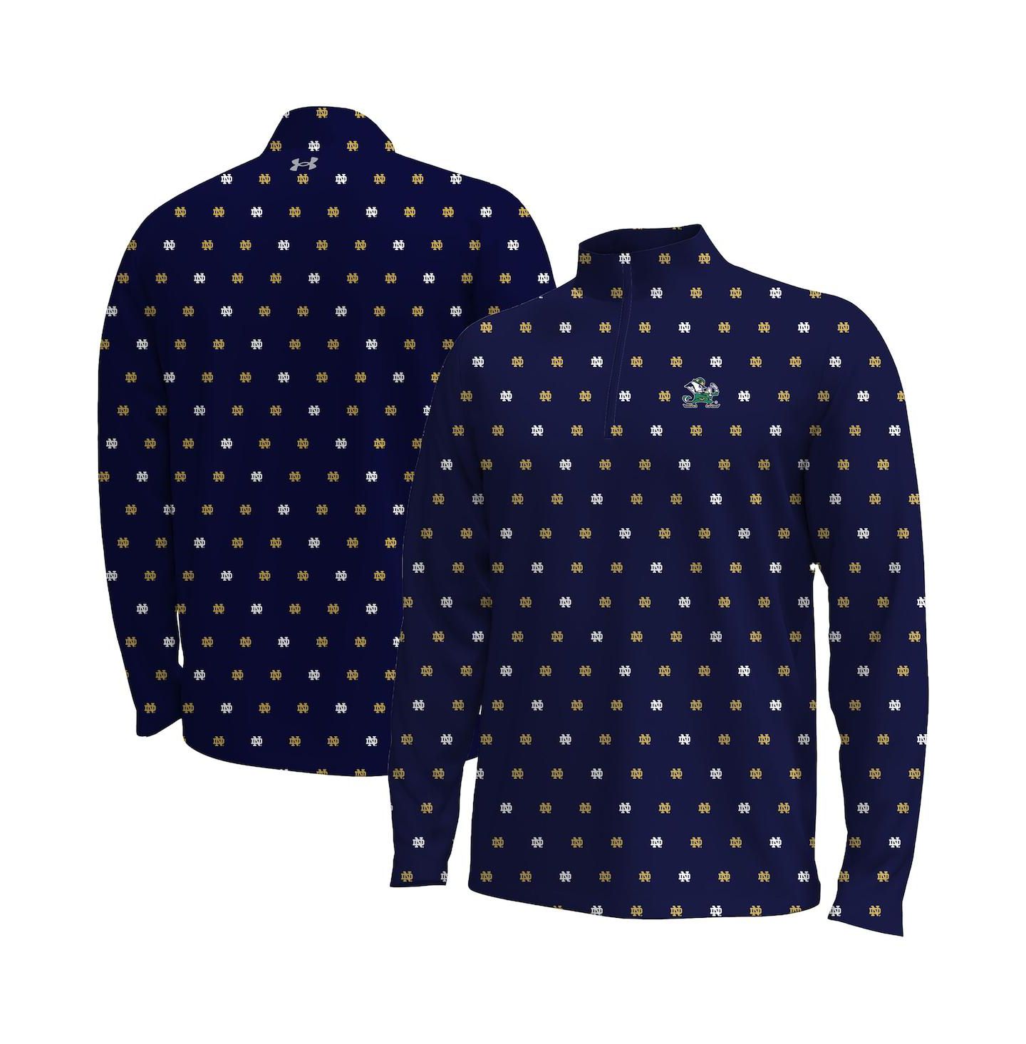 Мужская куртка Under Armour Navy Notre Dame Fighting Irish Gameday ArmourFuse Half-Zip — фото 1