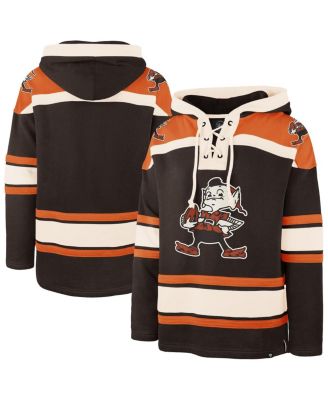 '47 Brand - Men's ' Brown Cleveland Browns Throwback Superior Lacer Hoodie