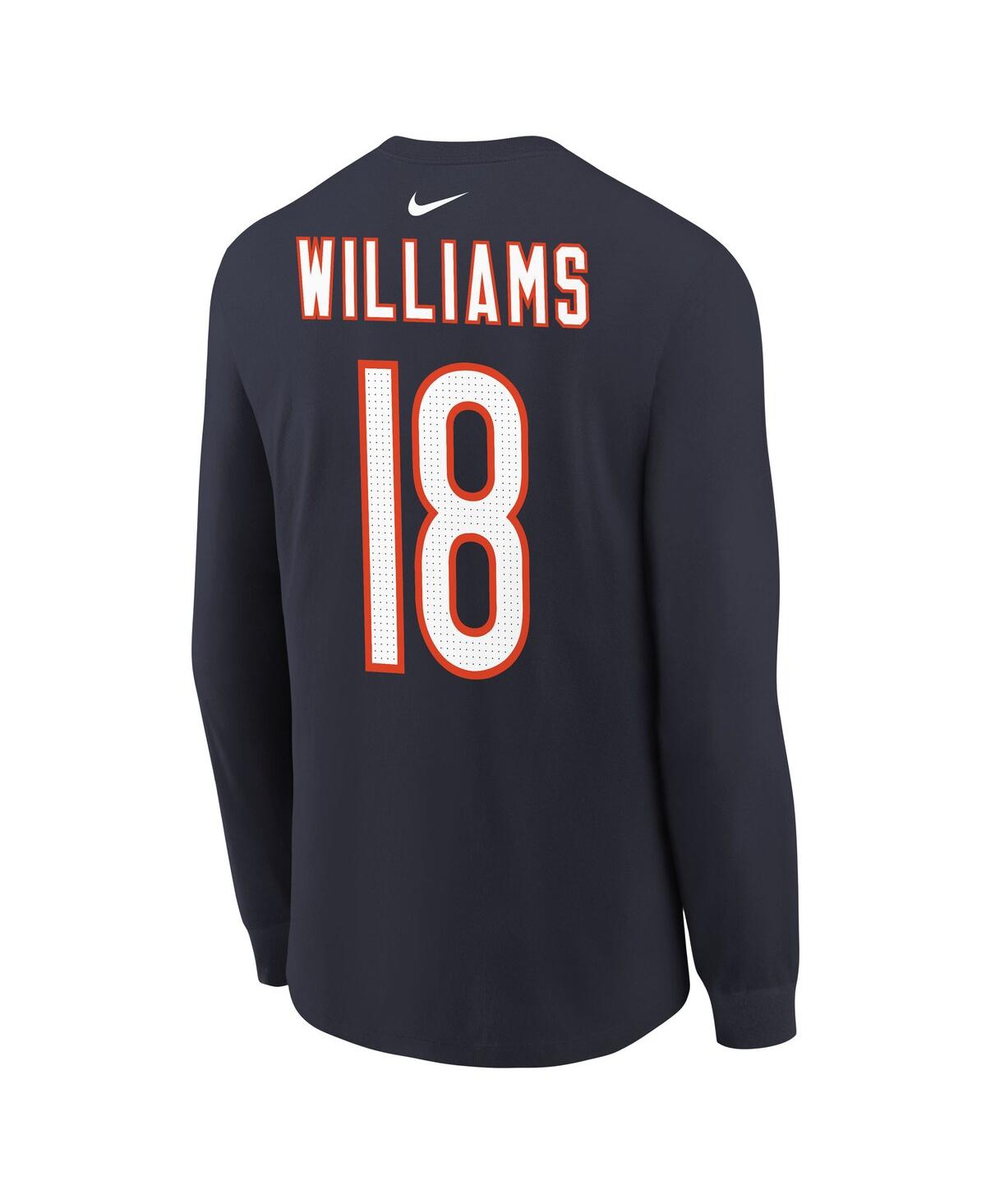 Nike Big Boys And Girls Caleb Williams Navy Chicago Bears Player Name Number Long Sleeve T-shirt In Blue
