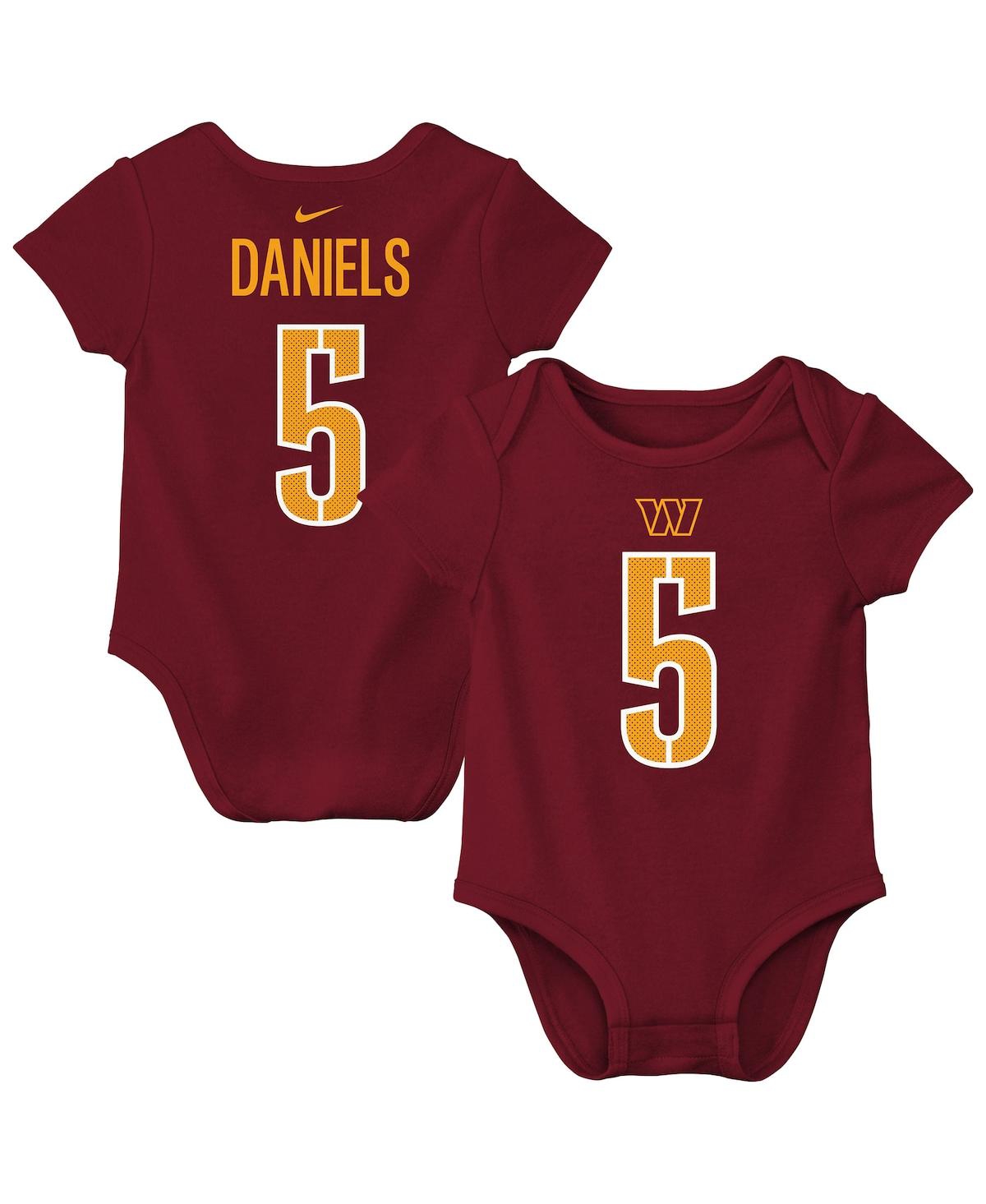 Nike Baby Boys And Girls Jayden Daniels Burgundy Washington Commanders Player Name Number Bodysuit In Burgundy