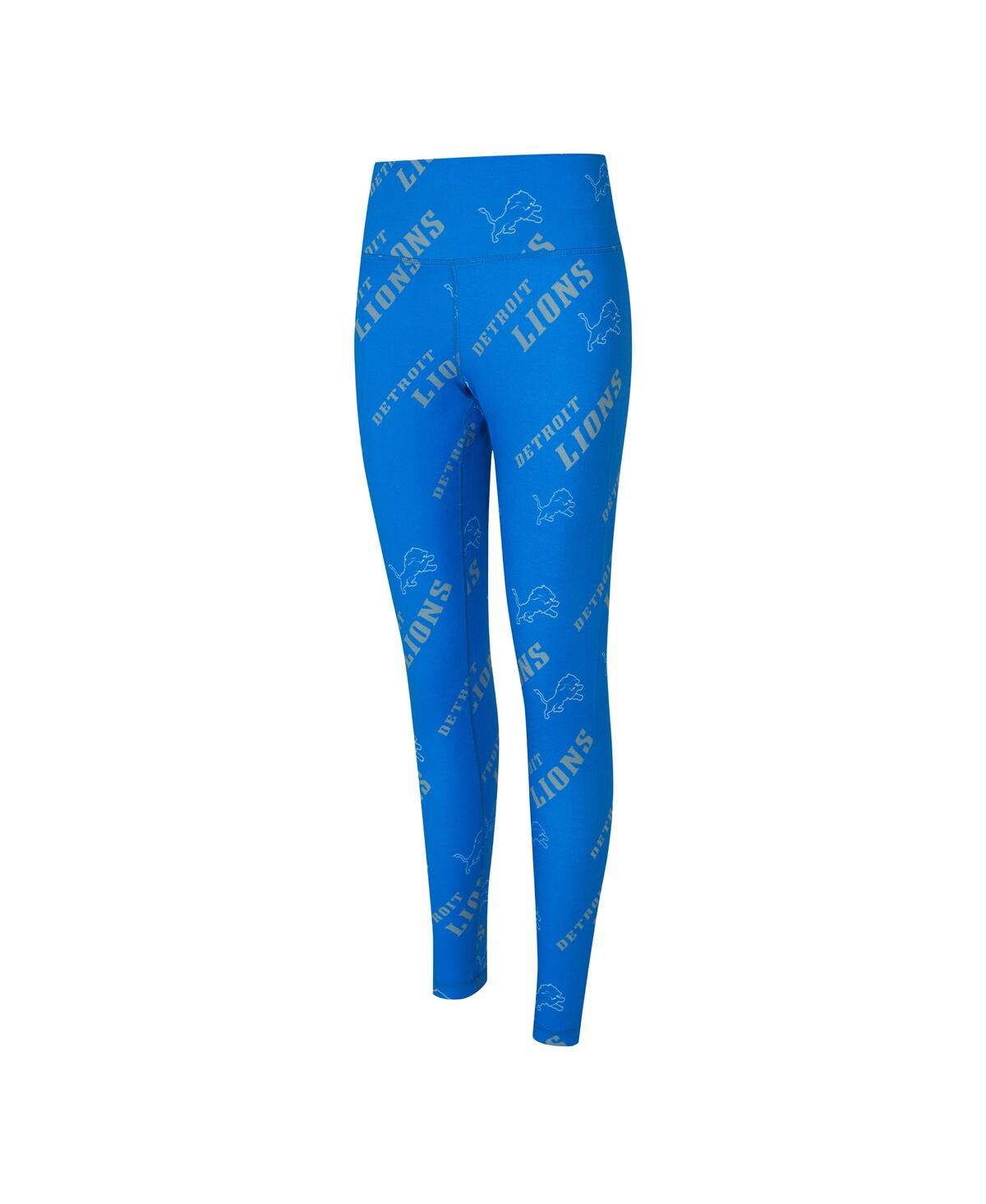 Concepts Sport Blue Detroit Lions Mosaic Allover Print Leggings In Blue