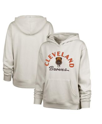'47 Brand - Women's ' Cream Cleveland Browns Dawg Pound XL Whirlwind Naomi Pullover Hoodie