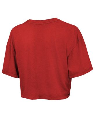 Women's Red Indiana Fever Chalk Stripe Boxy Crop Top