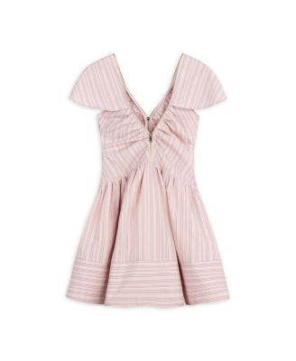 Women's Striped Mini Dress with Zipper Detail