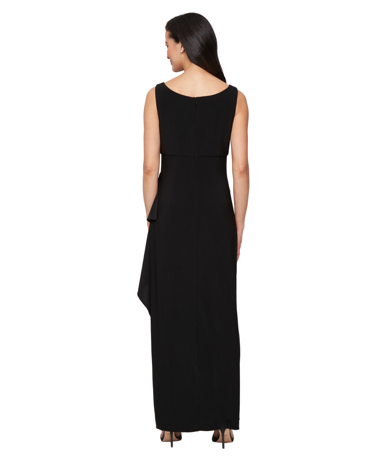 Alex Evenings Empire Waist Matte Jersey Gown With Jacket In Black