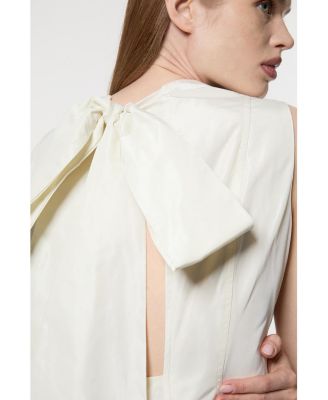 Taffeta Rosette Woven Mini Dress