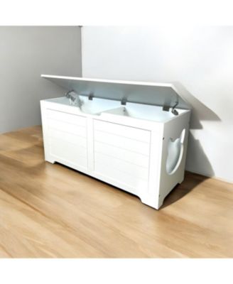 Cat Litter Box Enclosure Furniture - White