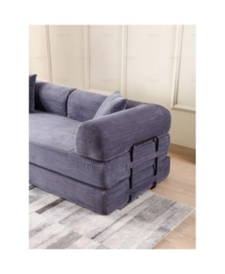 Corduroy Convertible Sleeper Sofa Bed - Gray