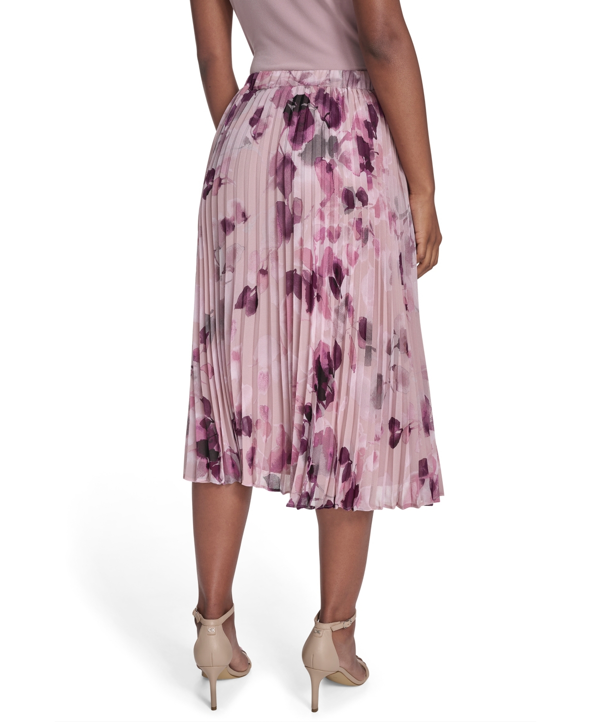 Calvin Klein Women's Printed Chiffon Midi Skirt In Multi