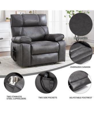 Massage Dual Motor Infinite Position Recliners Electric Lift Chair with Cup Holders and Power-Remote