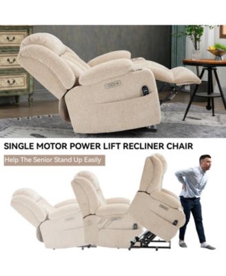 Power Lift Chair Recliner with 8-Point Vibration Massage and Lumbar Heating