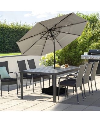 3-Tier Patio Umbrella,10ft Outdoor Patio Table Umbrella Large Umbrella Pool Umbrella For Deck, Pool, Garden, Patio，Red