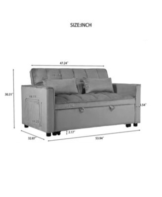 Convertible Sofa Bed 3-in-1 Pull Out Couch (Dark Grey)