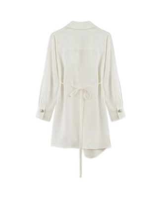 Women's Linen Mini Dress with Accessory Detail