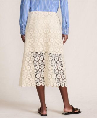 Women's Lace Overlay Midi Skirt