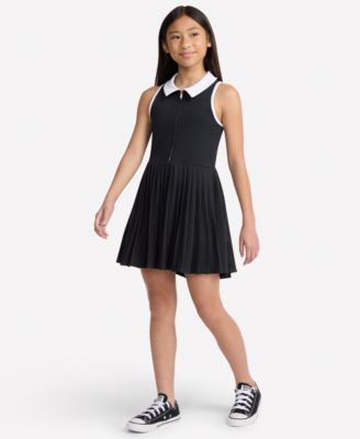Girls' YPB neoKNIT Half-Zip Pleated Mini Dress