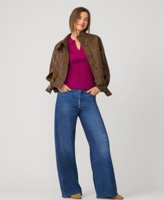 Women's Ribbed Polo Half Sleeve Sweater