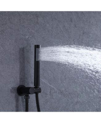 1-Handle 2-Spray Rain Shower Faucet and Hand Shower Combo Kit in Brushed Gold (Valve Included)