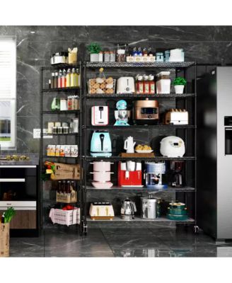 84 Inch 6 Tier 6000LB Capacity NSF Commercial Shelving Unit with Wheels