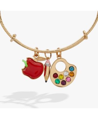 'Teacher's Pet' Multi Charm Textured Bangle