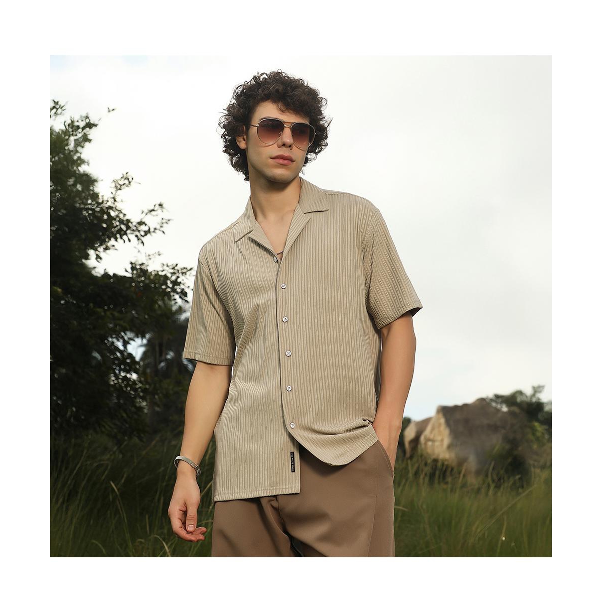 Campus Sutra Men's Trough-Tactile Shirt