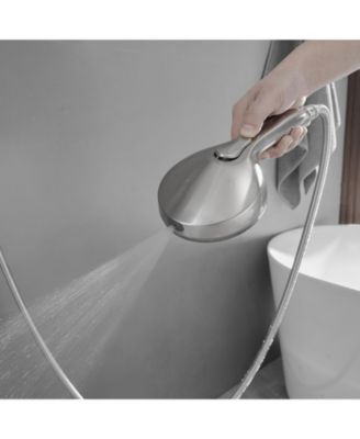 Single-Handle 1-Spray Round Rain Shower Faucet Set with Rain Shower Head &amp; Hand Shower in Brushed Nickel (Valve Included)