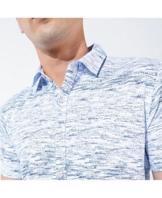 Men's Chalk White & Indigo Blue Textured Tactile Shirt