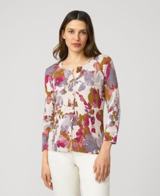 Women's Floral Crewneck Cardigan