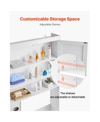 Over-Toilet Storage Cabinet with Adjustable Shelf for Bathroom Organization