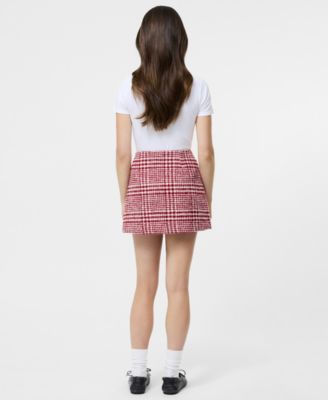 Women's Chequered A-line Mini Skirt