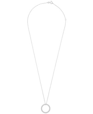 Diamond Circle Pendant Necklace (1/2 ct. t.w.) in 10K White Gold, Exclusive