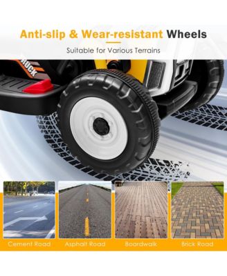 Kids Ride On Excavator Digger 12V Electric Tractor RC w/ Digging Bucket