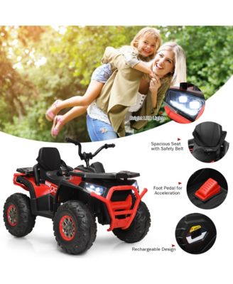 12V Kids Electric 4-Wheeler ATV Quad 2 Speeds Ride On Car w/MP3&LED Lights