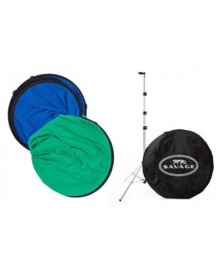 60x72" Collapsible Disc / Reversible Solid Colors Background - Chroma Green / Blue
